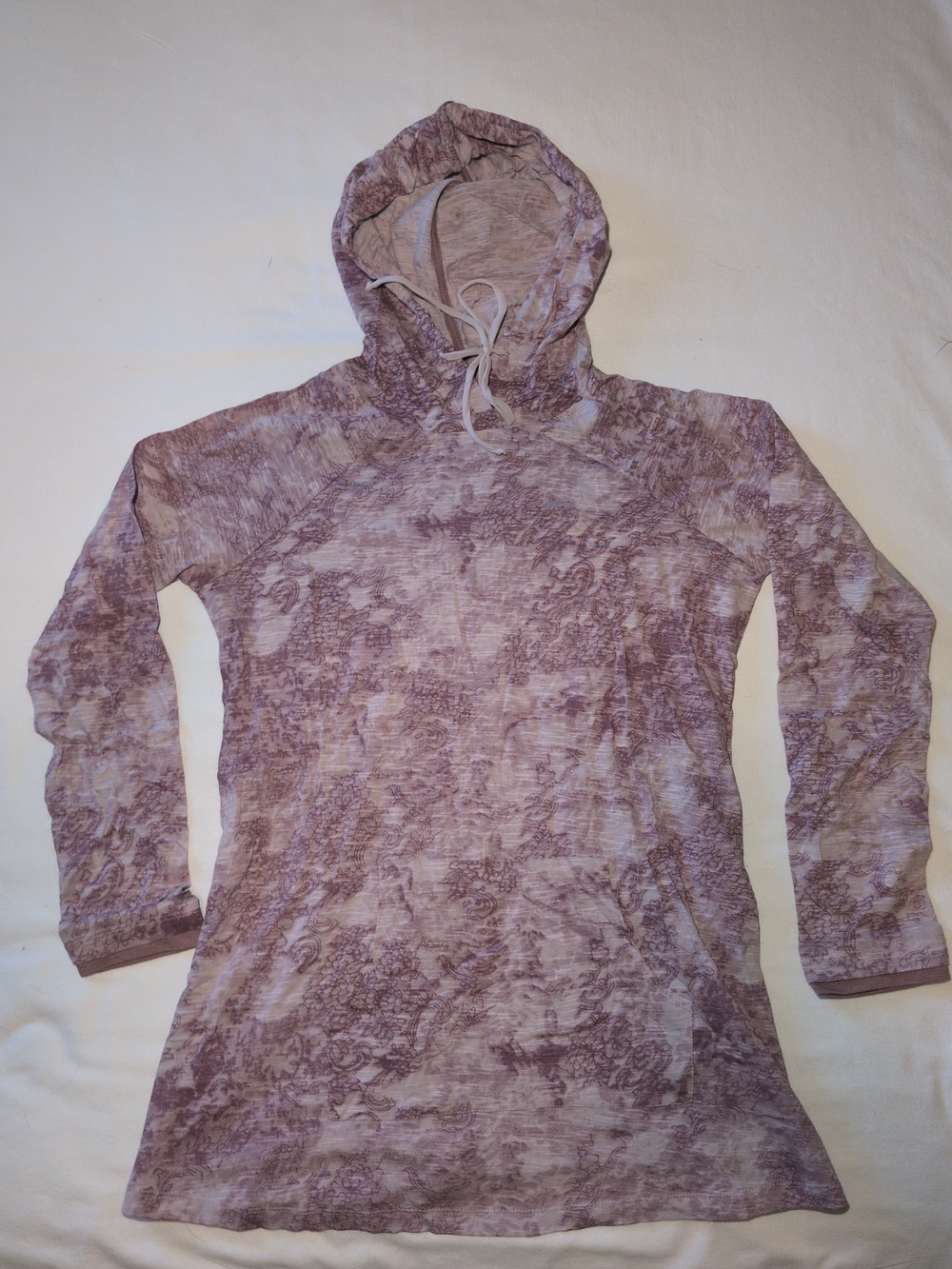 LOGO by Lori Goldstein Lavender-Mauve Hooded Long Sleeve Top